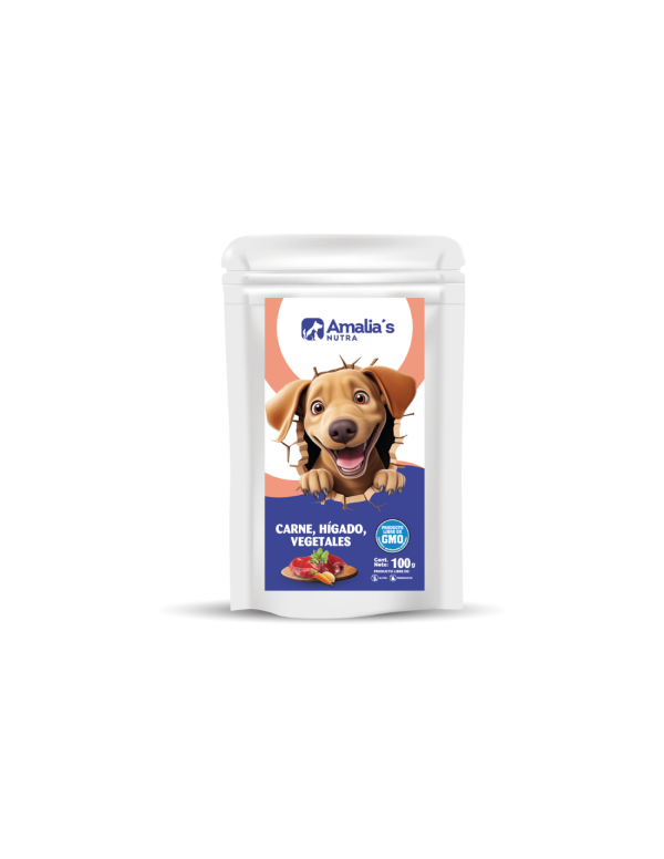 Amalia's Nutra perros - Pouch sabor carne, hígado y vegetales