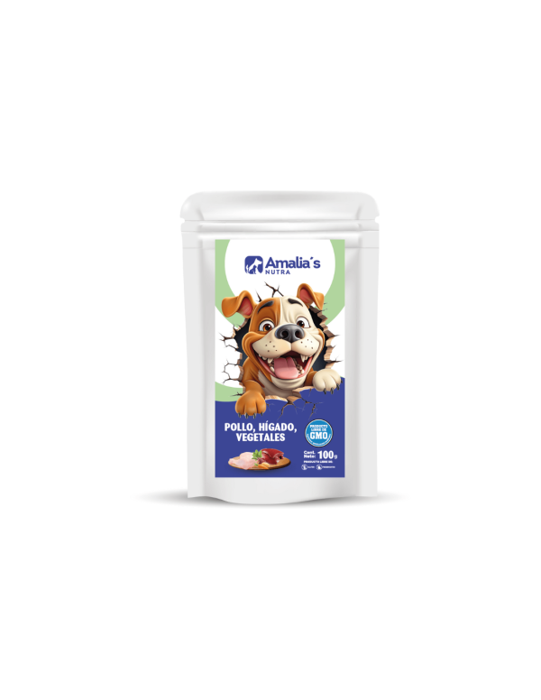 Amalia's Nutra perros - Pouch sabor pollo, higado y vegetales
