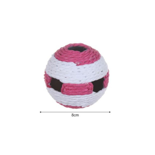 Juguete para gatos - pelota de yute con cascabel interior 8cm