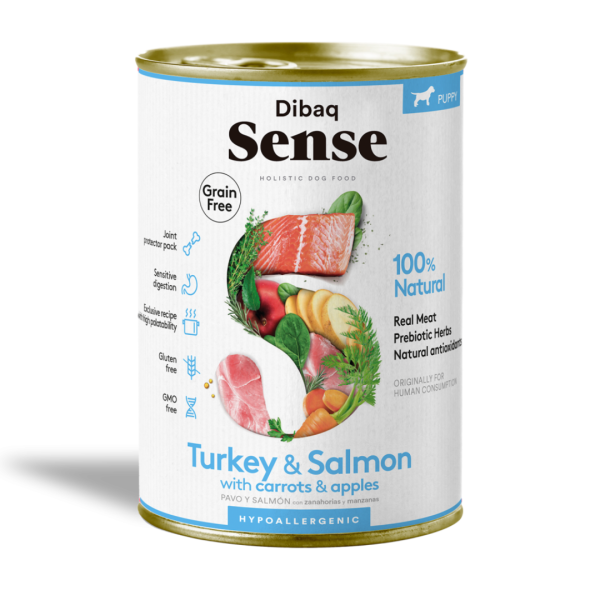 Sense - Alimento húmedo perros cachorros - pavo y salmon 380gr