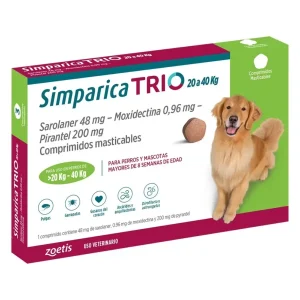 Simparica trio 20 a 40 kg 1 comprimido