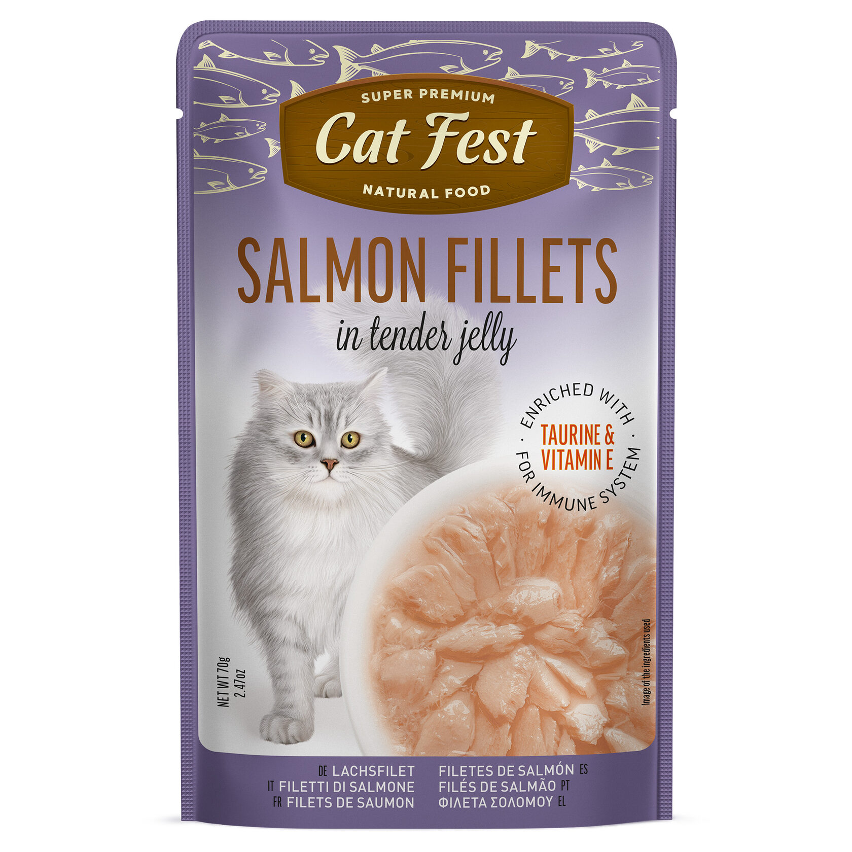 Cat fest filetes de salmon en gelatina