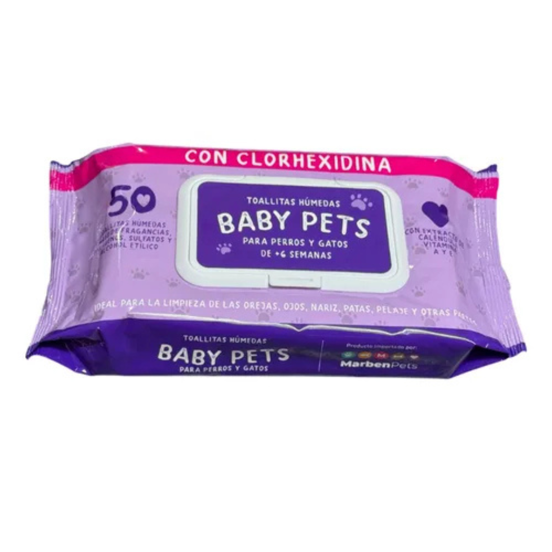 Toallitas humedas Baby pets con clorhexidina