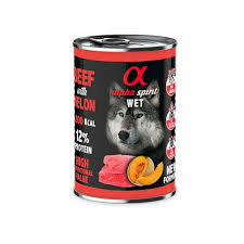 Alpha spirit - Alimento humedo para perros de ternera con melon