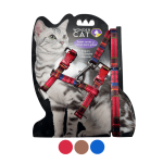 Wondercat - Set de arnés + correa para gato diseño escocés