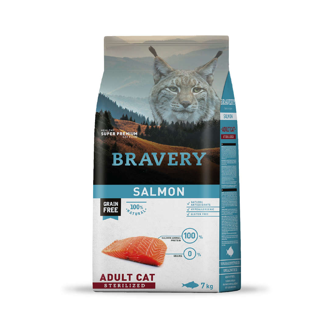 4GA070005-1 Bravery gato adulto esterilizado salmon 7kg - Imagen 1