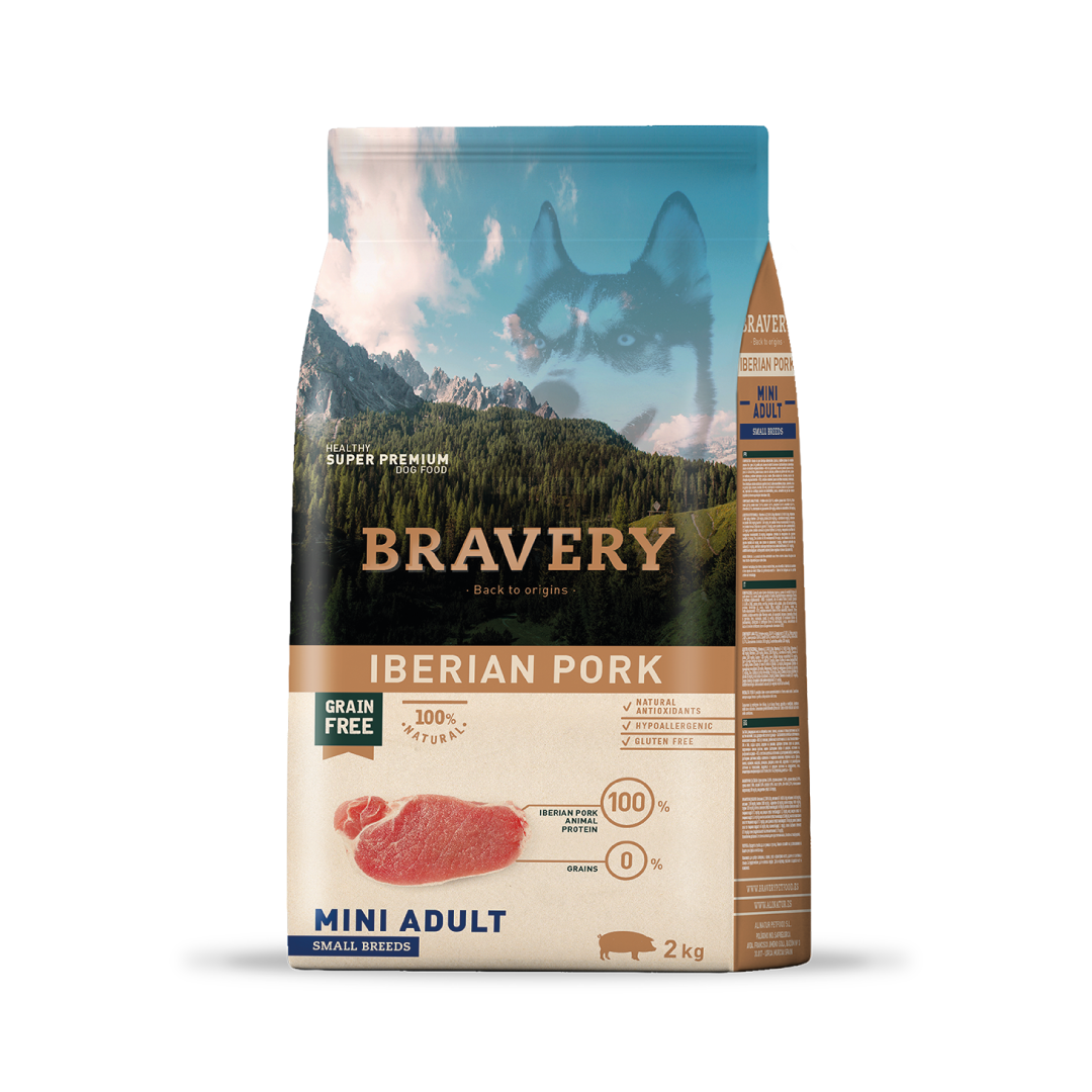 4PE020004-1 Bravery perro adulto raza pequeña cerdo ibérico 2kg - Imagen 1