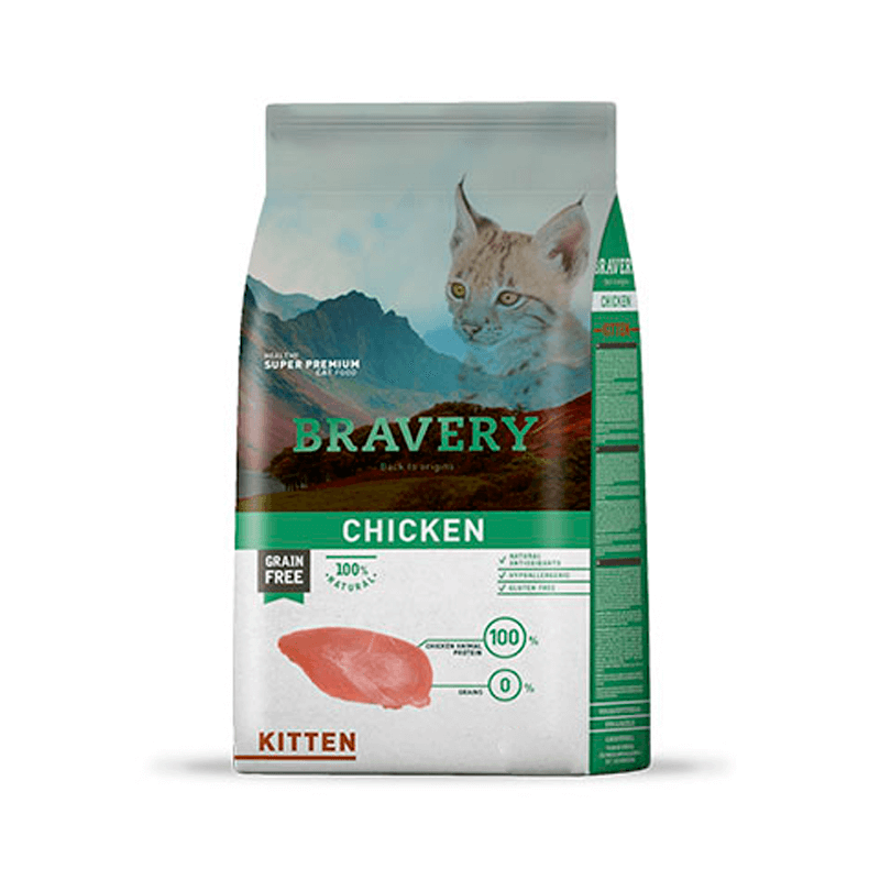 Bravery-Pollo-Kitten-2kg Bravery gato kitten pollo 2kg - Imagen 1