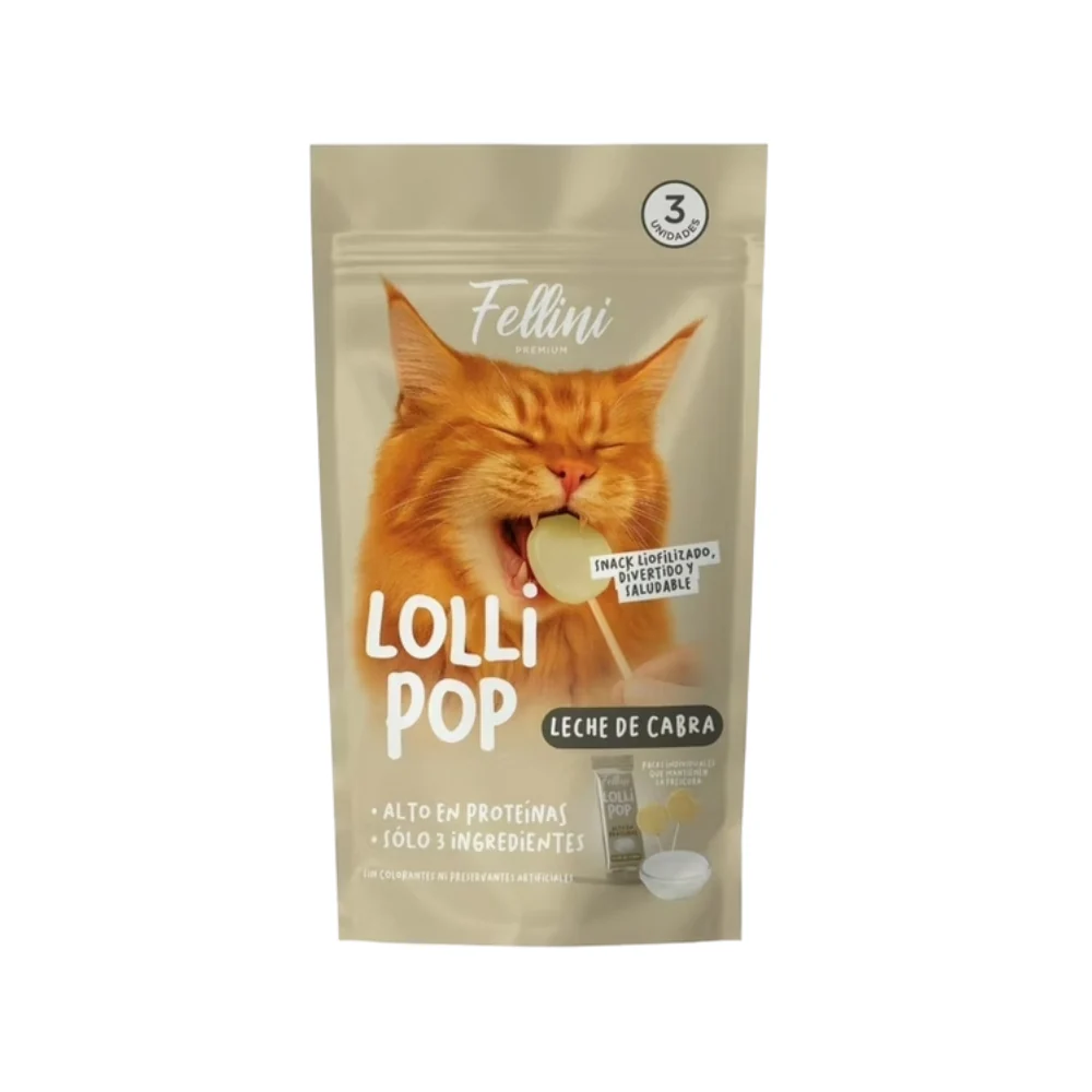 fellini-snack-lollipop-leche-de-cabra-gato-zipper-x3-unidades Fellini - Lollipop sabor leche de cabra 3u - Imagen 1