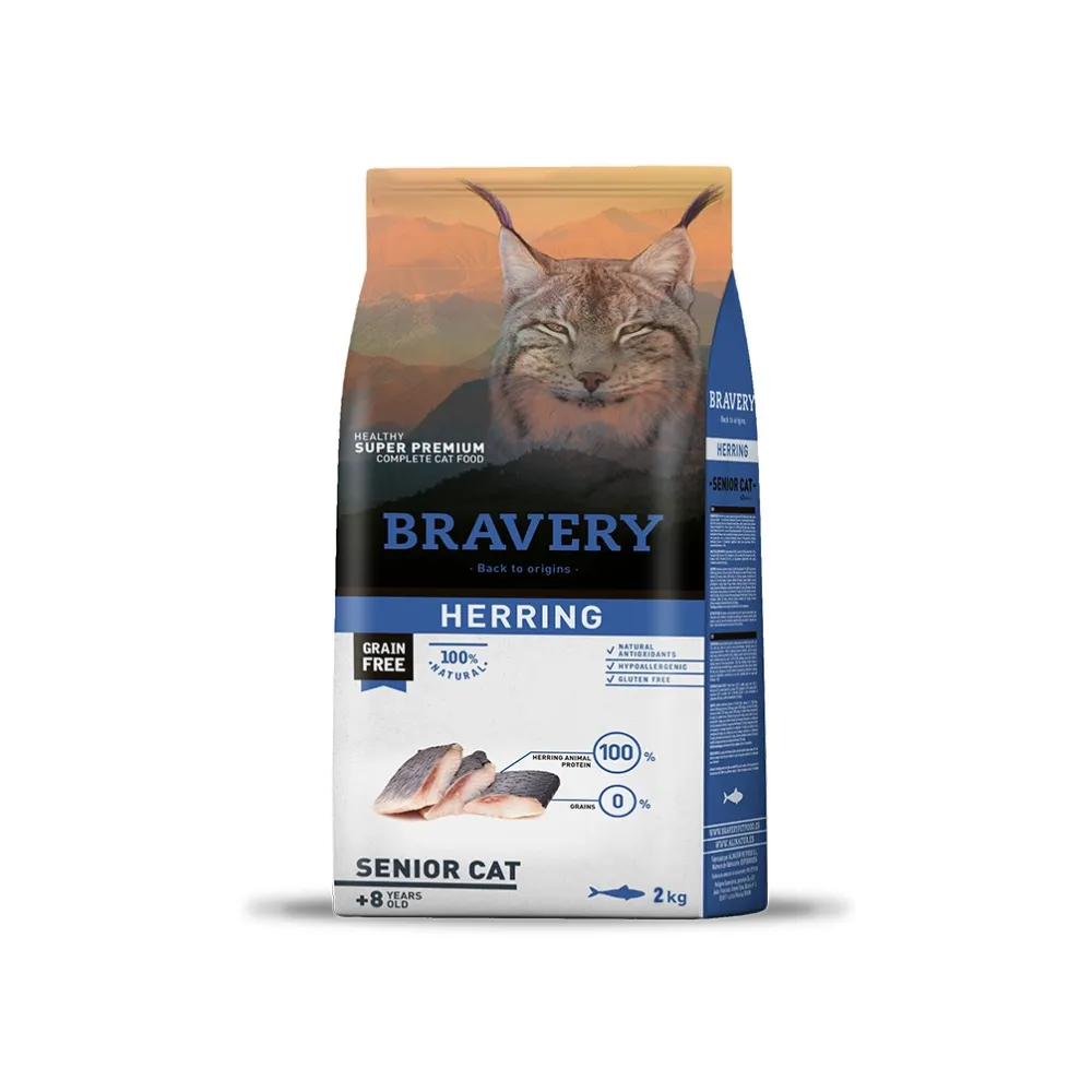 Bravery-Herring-Senior-Cat-2kg_453 Bravery gato senior arenque 2kg - Imagen 1
